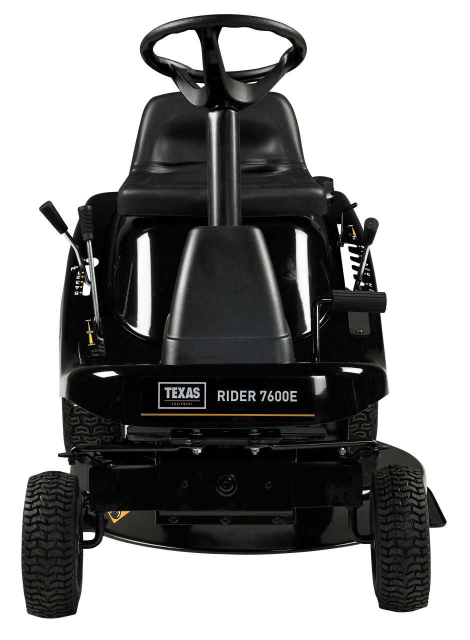 Texas Rider 7600E tractoras pentru tuns gazonul 3 in 1, 12CP, benzina, latime taiere 760mm, inaltime taiere 30-76mm, sac colector 170l, pornire electrica - 1 | YEO