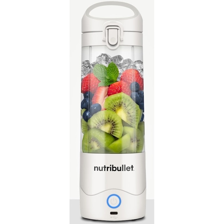 Blender portabil Nutribullet® 0C22300093, capacitate 475 ml, 15 utilizari per incarcare, USB-C, alb - 3 | YEO
