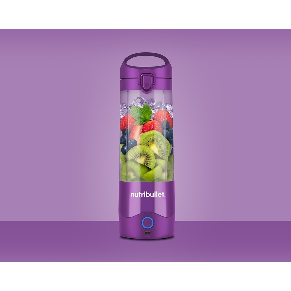 Blender portabil Nutribullet® NBP003PU, Cupa 475 ml, USB-C, Mov - 1 | YEO