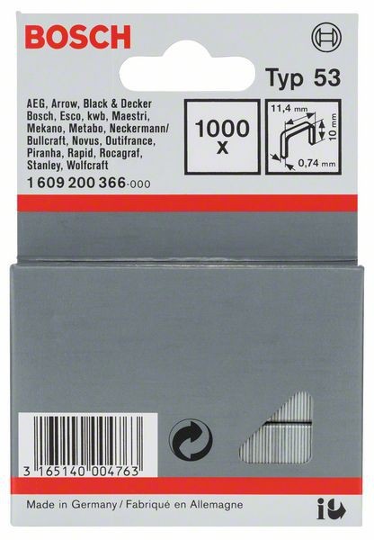 Bosch Cutie de 1000 capse, 10mm, Type 53