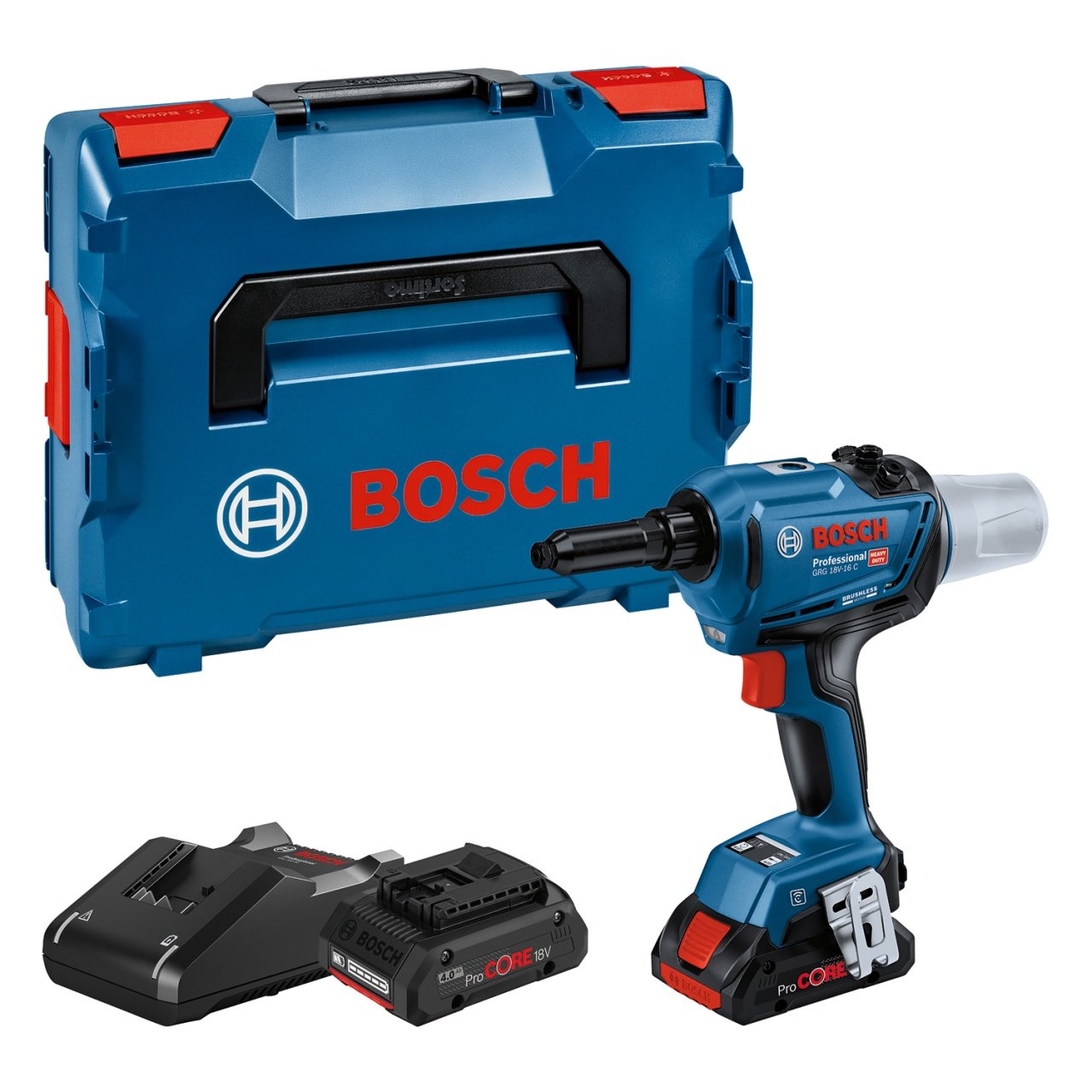 Bosch GRG 18V-16 C Nituitor Li-Ion, 6.4mm + 2 x Acumulator ProCORE 18V, 4Ah + Incarcator rapid GAL 18V-40 + Valiza