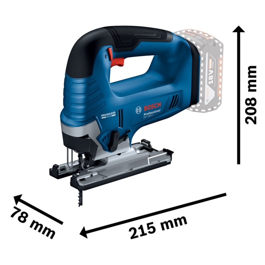 Bosch GST 185-LI (solo) Ferastrau vertical Li-Ion 18V, fara acumulator in set