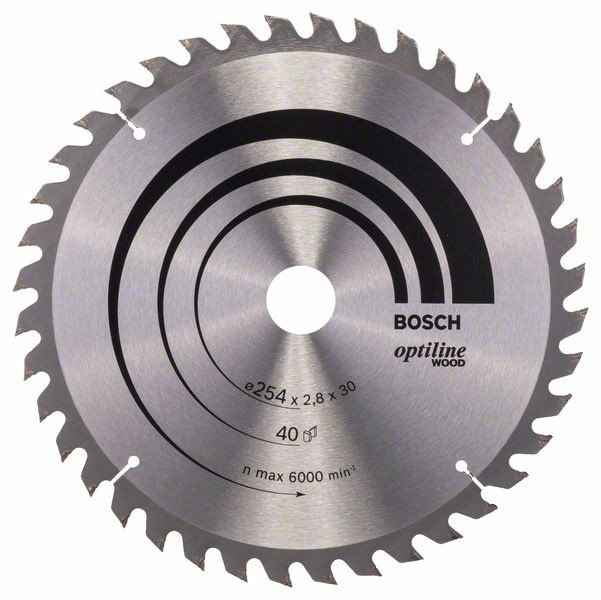 Bosch Panza fierastrau circular Optiline Wood, 254x30x2.8mm, 40T
