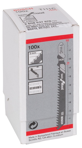 Bosch Set 100 Panze fierastrau vertical Basic for Wood, T 111C, 100mm