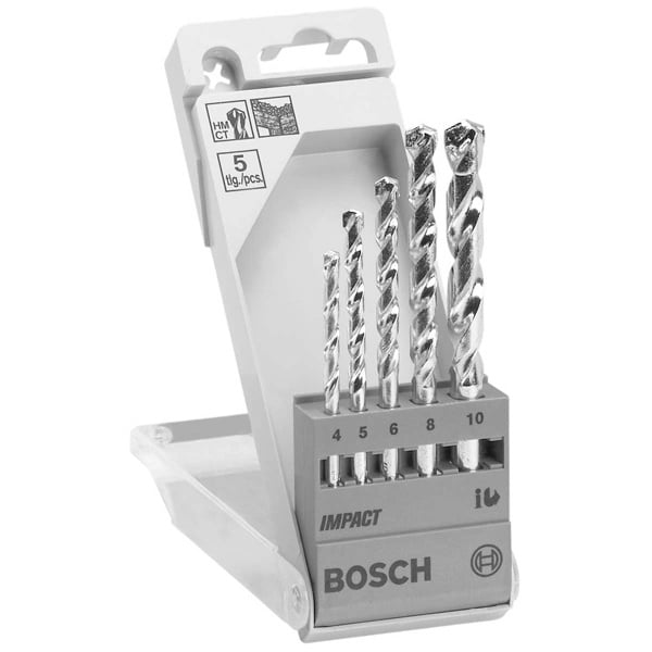 Bosch Set 5 burghie pentru piatra CYL-1, D4-10mm