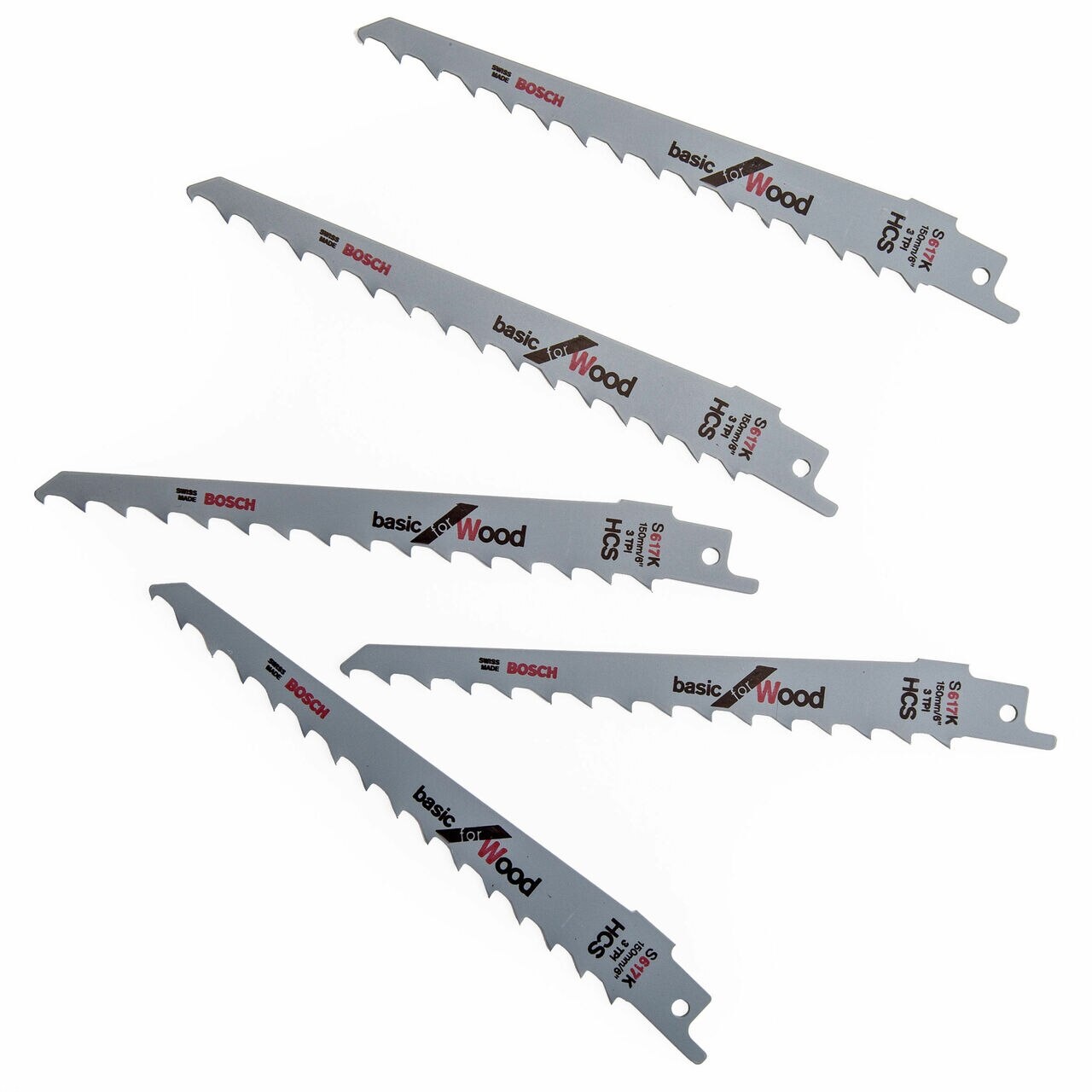 Bosch Set 5 panze fierastrau sabie S 617 K Basic for Wood, 150mm