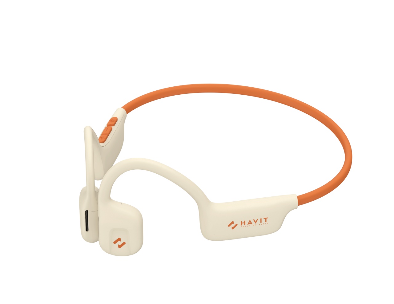 Casti bluetooth HAVIT E510BT Freego1 Air, Open-ear, cu sistem de transmitere a sunetului prin aer, Bej - 1 | YEO