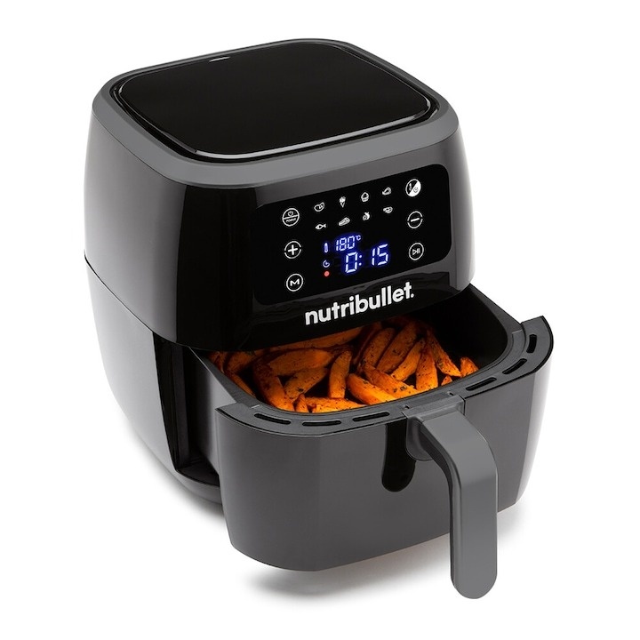 Friteuza cu aer cald Nutribullet® XXL Digital Air Fryer NBA071B, gatire fara ulei, 1800 W, 7L, 1,4kg, 8 programe presetate, afisaj digital, negru - 1 | YEO