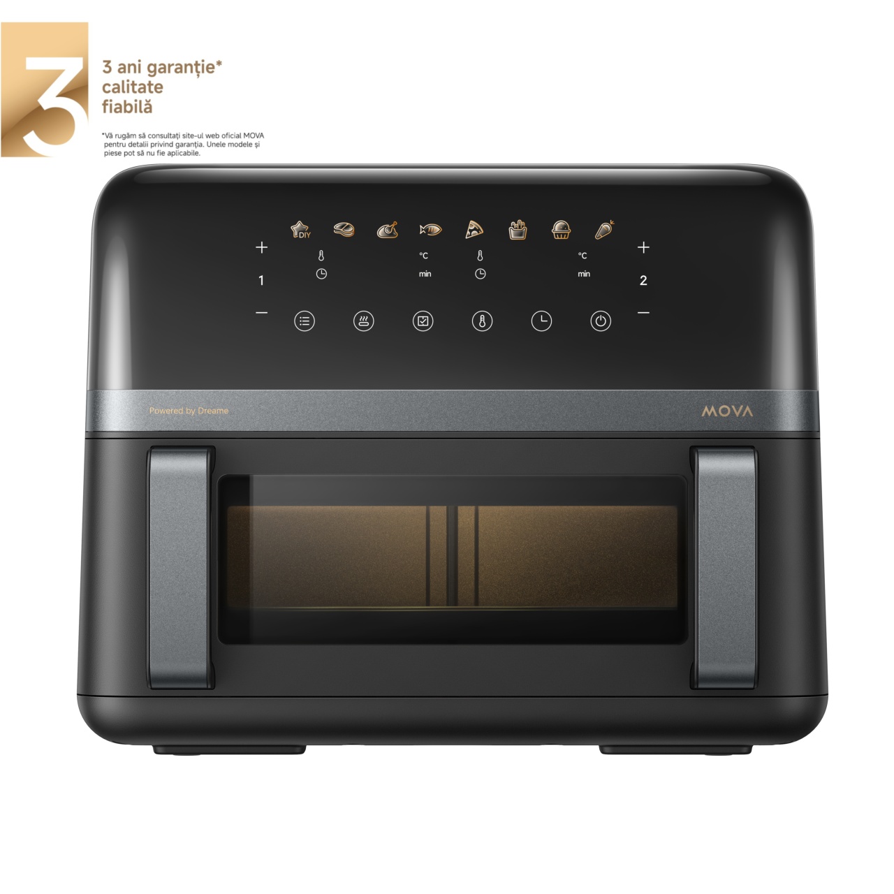 Friteuza cu aer MOVA, AeroChef FD20 Pro, 2700 W, 9L, Metal, LED, 7 Moduri, Negru