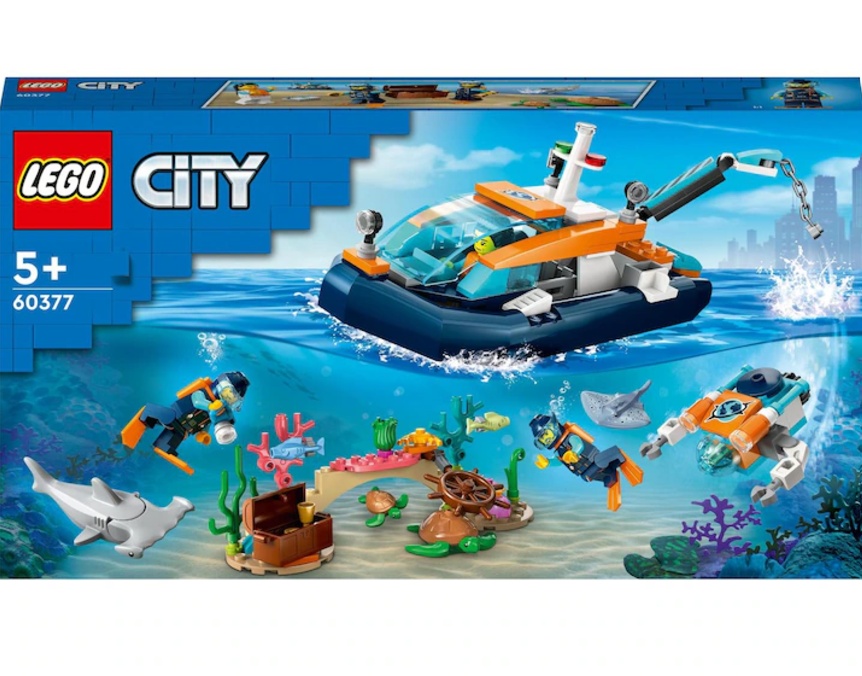 LEGO® City - Barca pentru scufundari de explorare 60377, 182 piese