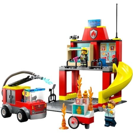 LEGO® City - Remiza si masina de pompieri 60375, 153 piese - 1 | YEO