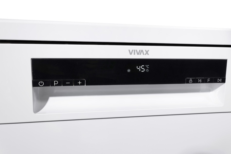 Masina de spalat vase VIVAX DW-601473C, 14 Seturi, 7 Programe, Clasa E, Eco, Trei cosuri, Spalare 360°, Intensiv, Autocuratare, Quick Wash, Half load, Control touch cu iluminare LED, Blocare acces copii, Avertizare sare, 60cm, Alb - 1 | YEO