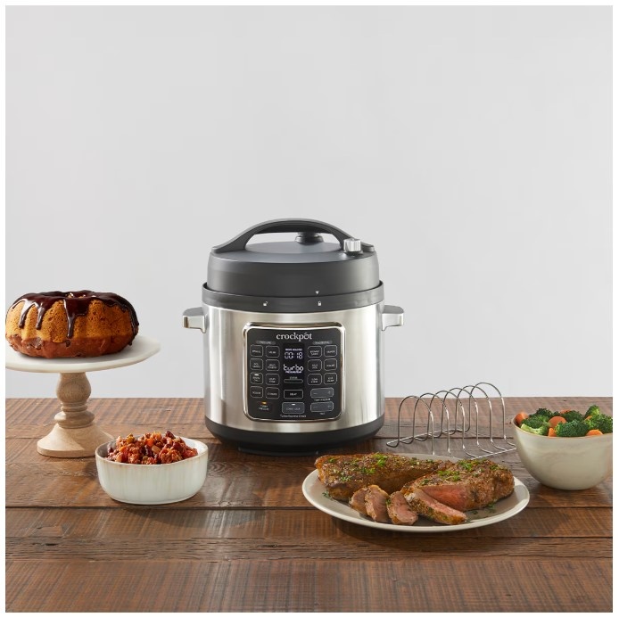 Multicooker cu gatire sub presiune Crock-Pot Turbo Express CS062X, 5.6 l, control digital, gatire Sous Vide, 15 programe, 7 moduri de gatire, argintiu - 3 | YEO