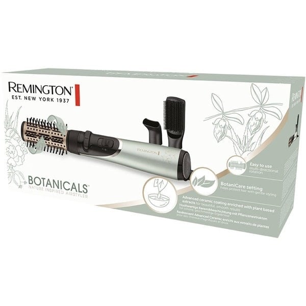 Perie rotativa REMINGTON Botanicals AS5860, 800W, 2 viteze, 2 trepte temperatura, Invelis Ceramic, verde fosforescent