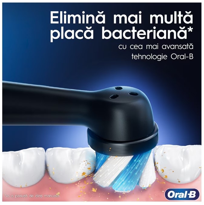 Periuta de dinti electrica Oral-B iO7 cu Tehnologie Magnetica si Micro-Vibratii, Inteligenta artificiala, Display led interactiv, Senzor de presiune Smart, Timer vizibil, 5 moduri, 1 capat, Suport rezerve, Incarcator magnetic, Trusa de calatorie, Alb - 3 | YEO