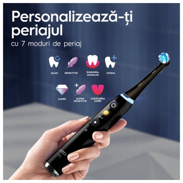 Periuta de dinti electrica Oral-B iO9 cu Tehnologie Magnetica si Micro-Vibratii, Inteligenta artificiala, Display led, Senzor de presiune Smart, - 3 | YEO
