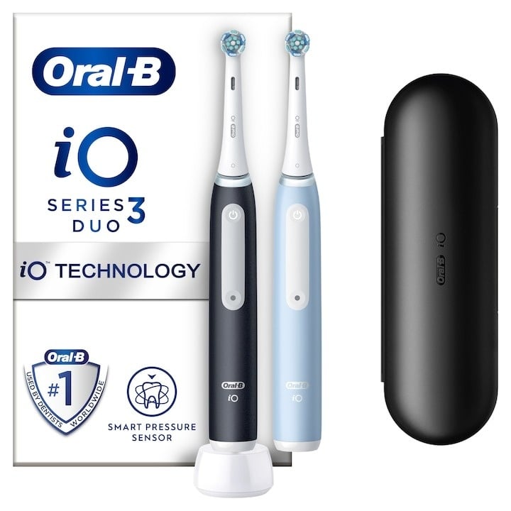 Periute de dinti electrice, Oral-B, iO 3, Negru/Albastru