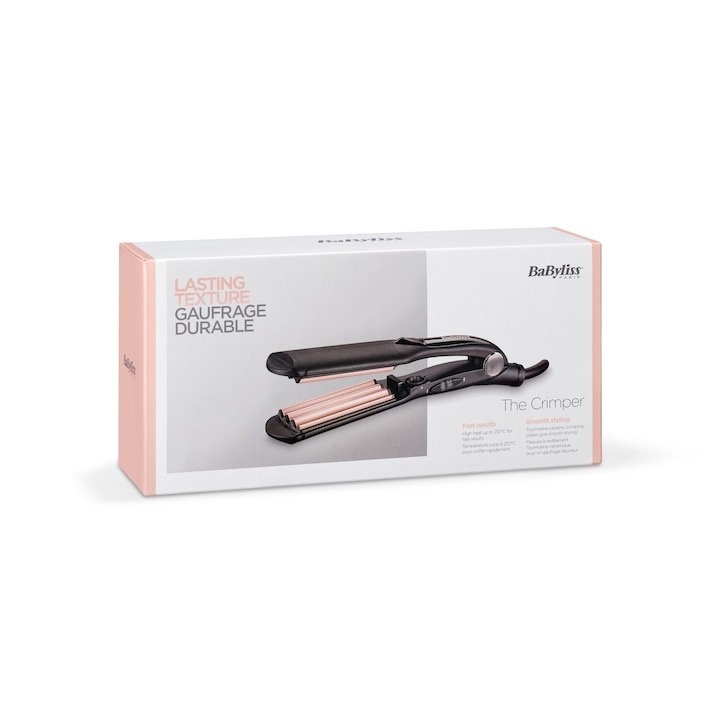 Placa pentru creponat parul BaByliss 2165CE, 210 °C, Turmalina-Ceramica, Negru - 2 | YEO