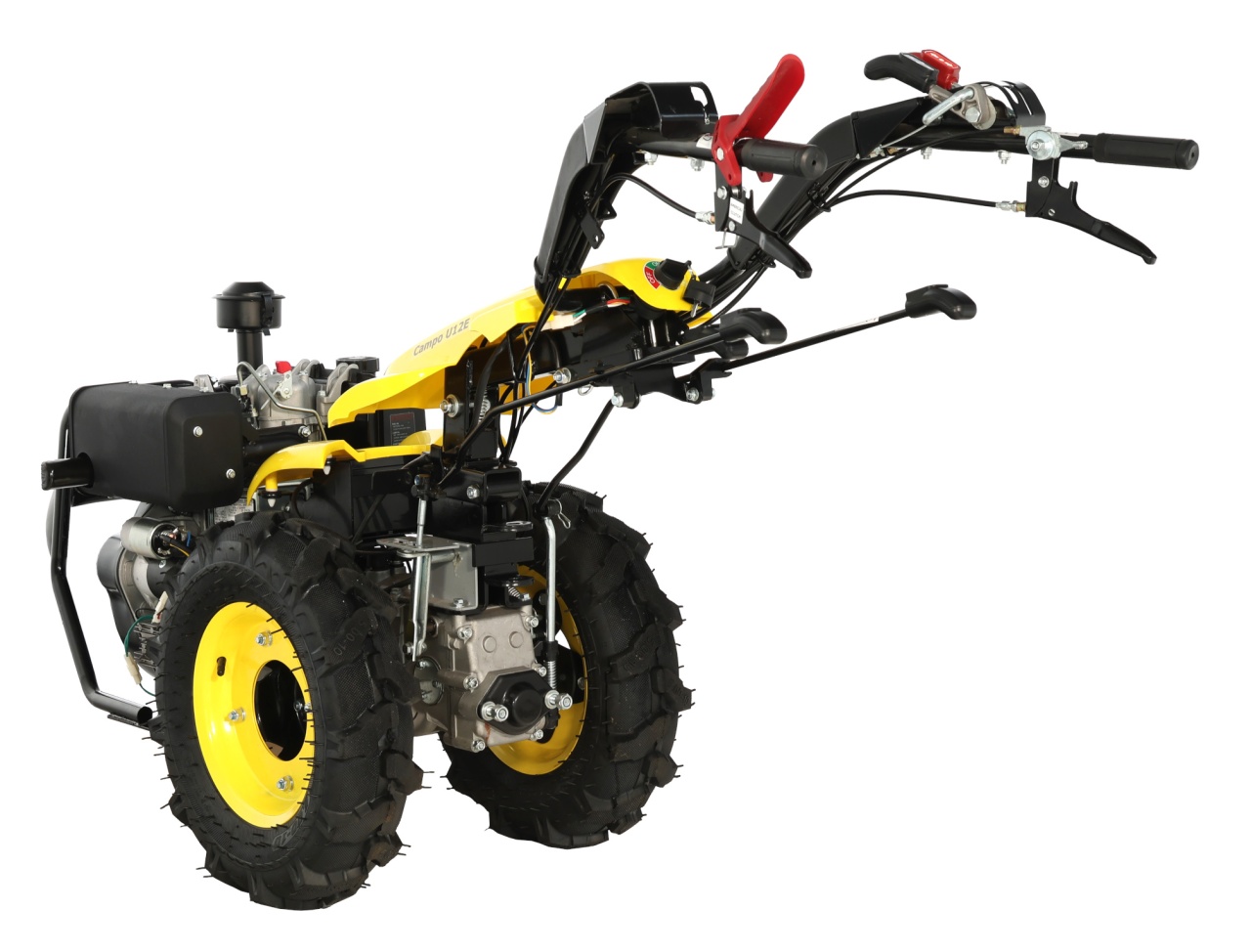 ProGARDEN Campo U12E motocultor multifunctional 12CP, diesel, pornire electrica, 3+2 viteze, reductor + FT90 freza tractata 900mm + BC12M bara cosire mobila 120cm - 2 | YEO