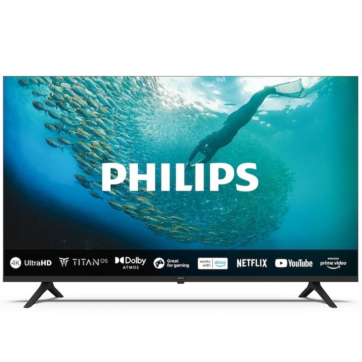 ( Resigilate) Televizor Philips LED 55PUS7009, 139 cm, Smart TV, 4K Ultra HD, Clasa E (Model 2024)