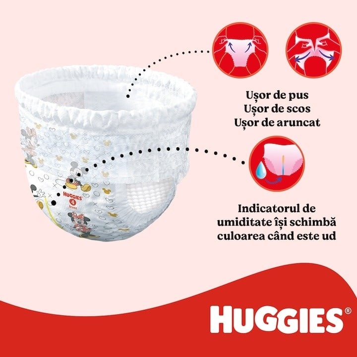 Scutece chilotel Huggies Little Movers 4, Girl, 9-14 kg, 72 buc