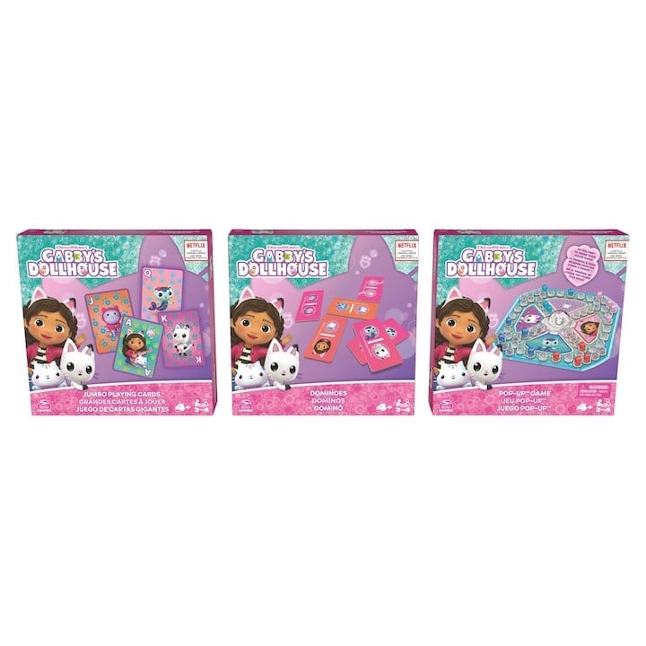 Set 3 Jocuri Gabby\'s Dollhouse - Domino, carti si joc pop up - 1 | YEO