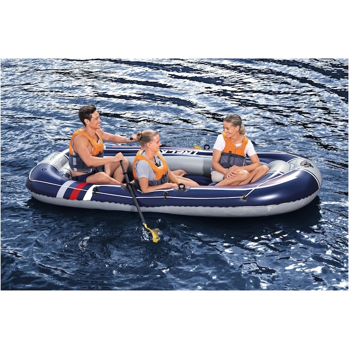 Set barca gonflabila Hydro-Force Treck X3, 3.07x1.26 m, 1 pereche de vasle, pompa de mana, kit reparatii - 1 | YEO
