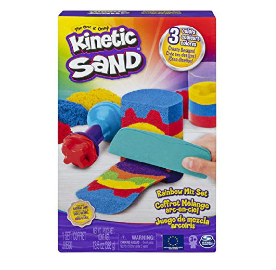 Set Kinetic Sand - Curcubeu cu accesorii, 383g