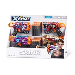 Set pistoale Zuru X-Shot Skins, 4 bucati, Multicolor - 1 | YEO