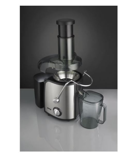 Storcator de fructe si legume Gorenje JC805EII, 800W, Recipient suc 1 l, Recipient pulpa 1.5 l, Tub de alimentare XXL, Negru/Inox