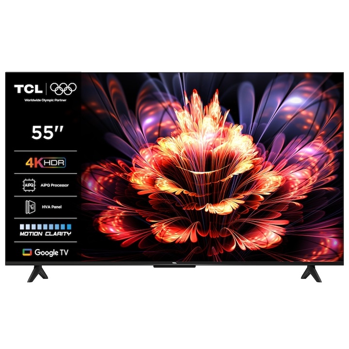 Televizor LED TCL 55V6C, Smart TV, 139 cm, Ultra HD 4K, Google TV, Clasa E