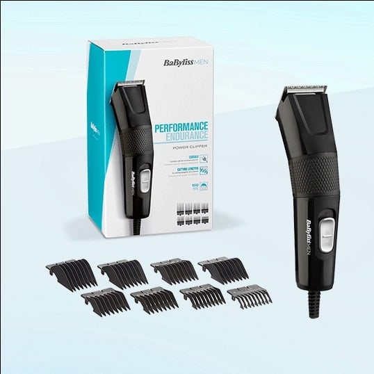 Aparat de tuns și aranjat părul și barba BaByliss E756E, Power Hair Clipper, 8 accesorii