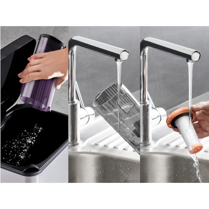 Aspirator vertical Rowenta RH2048WO, 3 trepte, Autonomie 45 minute, Functie Boost, Afisaj LED, 250 W, Iluminare LED, 2 filtre - 1 | YEO