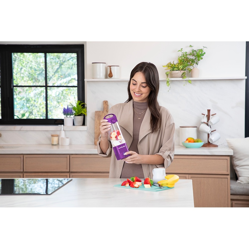 Blender portabil Nutribullet® NBP003PU, Cupa 475 ml, USB-C, Mov - 2 | YEO