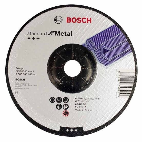 Bosch Disc de degrosare cu degajare Standard for Metal A 24 P BF, 180mm, 22.23mm, 6