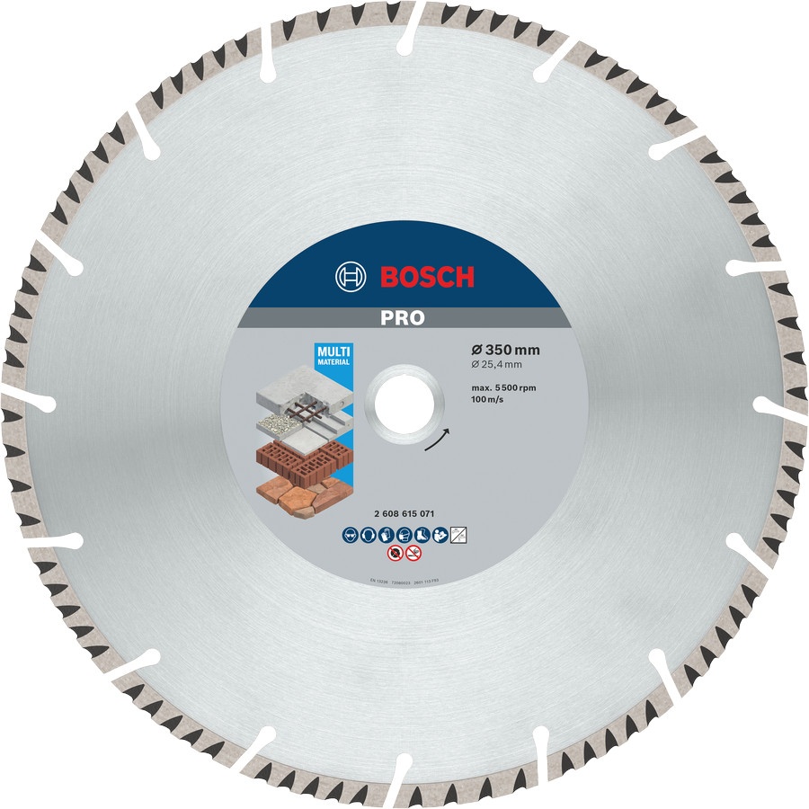 Bosch Disc diamantat PRO Multi Material, 350x25.4x3.3x10mm