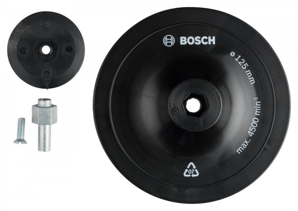 Bosch Disc (taler) suport pentru foi abrazive cu tija de fixare 8 mm, Ø 125 mm pentru GBM