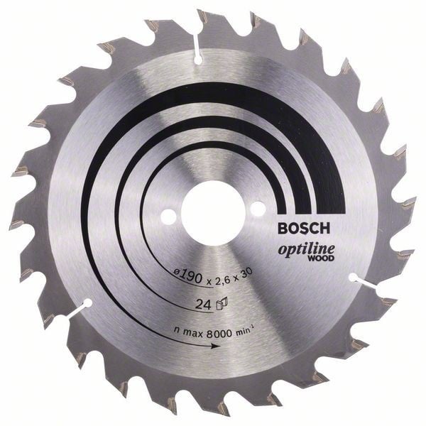 Bosch Panza ferastrau circular Optiline Wood, 190x30x2.6mm, 24T