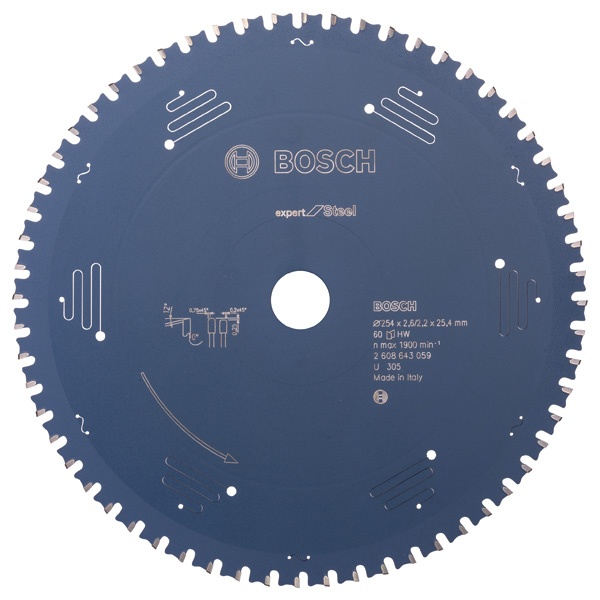 Bosch Panza fierastrau circular Expert for Steel, 254x25.4x2.6mm, 60T