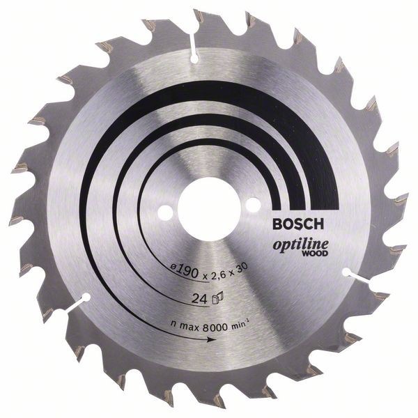 Bosch Panza fierastrau circular Optiline Wood, 190x30x2.6mm, 24T