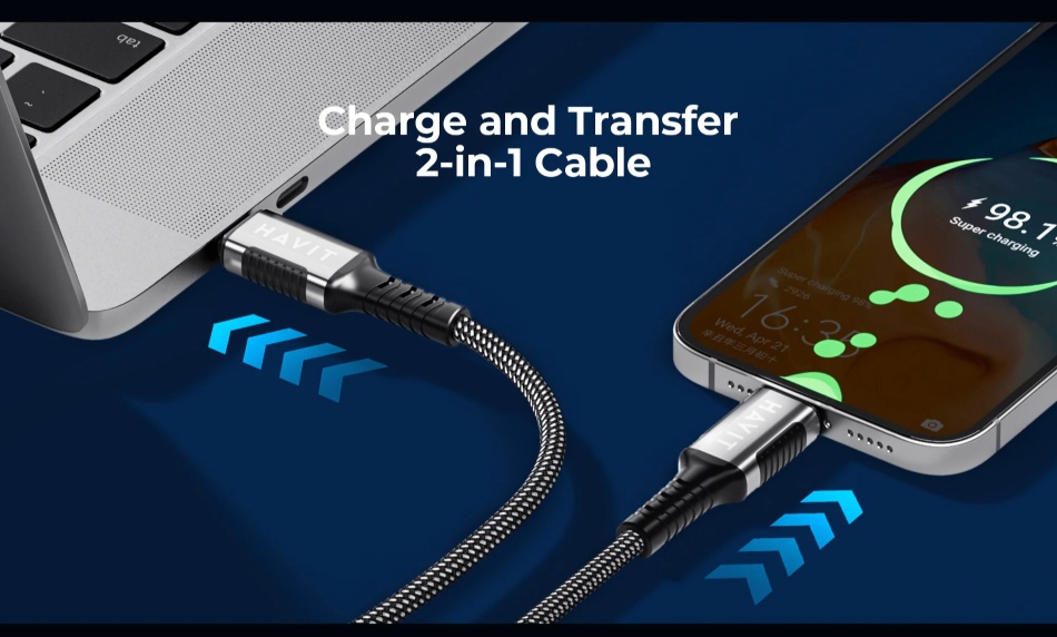 Cablu de încărcare magnetic HAVIT CB6297 USB-C, Negru