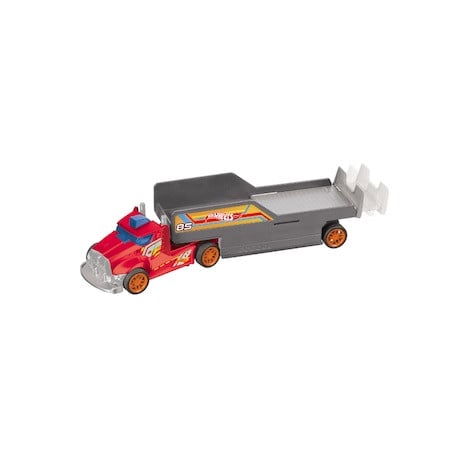 Camion Hot Wheels RC 2 in 1 - Masina de curse verde si camion cu remorca, 36 cm - 1 | YEO