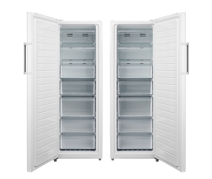 Congelator vertical VIVAX VF-238EDNF W, 238L, Full No Frost, Clasa E, Termostat Digital reglabil, Usa reversibila, Super cool, Super freeze, 7 cutii depozitare, H 142 cm, Alb - 1 | YEO