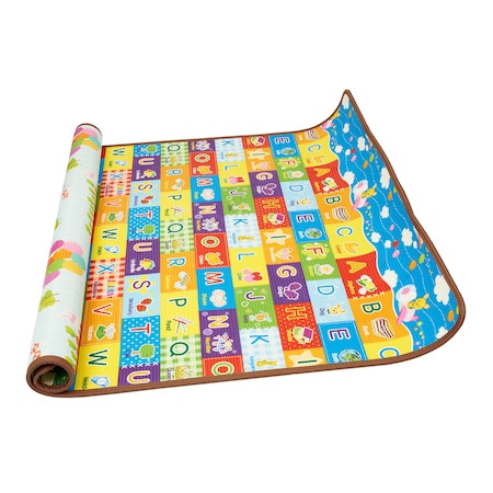 Covor educativ copii U-GROW cu 2 fete, 180 x 150 x 1 cm, Multicolor - 1 | YEO