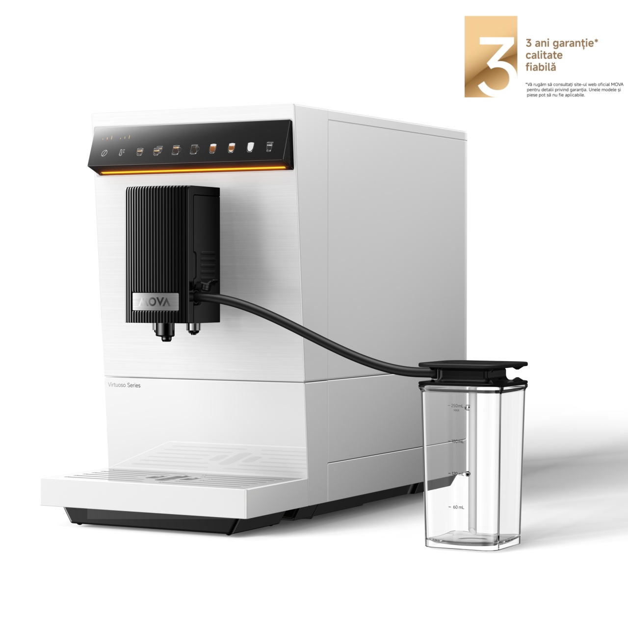 Espressor automat, MOVA, Virtuoso 10 Pro, 1500 W, Rezervor 1.8L, Alb