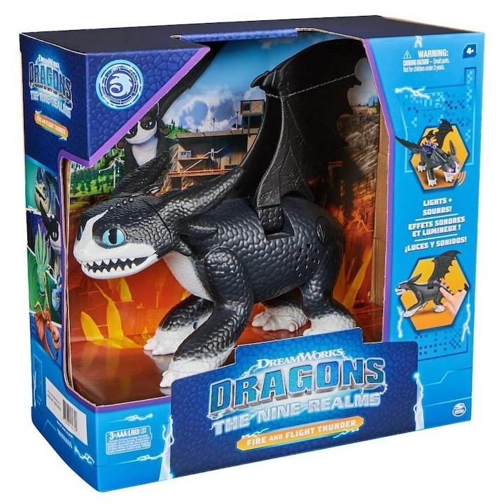 Figurina Dragon The Nine Realms - Fire and Flight Thunder - efecte lumini si sunete