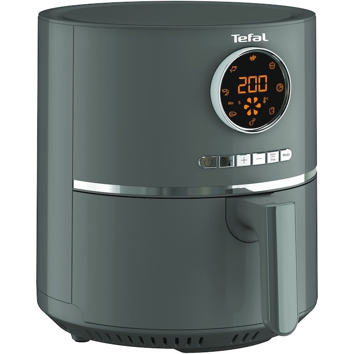 Friteuza cu aer cald Tefal Ultra Fry Digital EY111B15, 1630 W, 8 programe, capacitate 4.2L, temperatura ajustabila, timer 60 minute, Gri