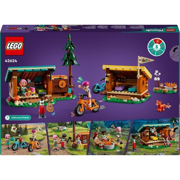 LEGO® Friends - Cabane confortabile in tabara de aventuri 42624, 437 piese