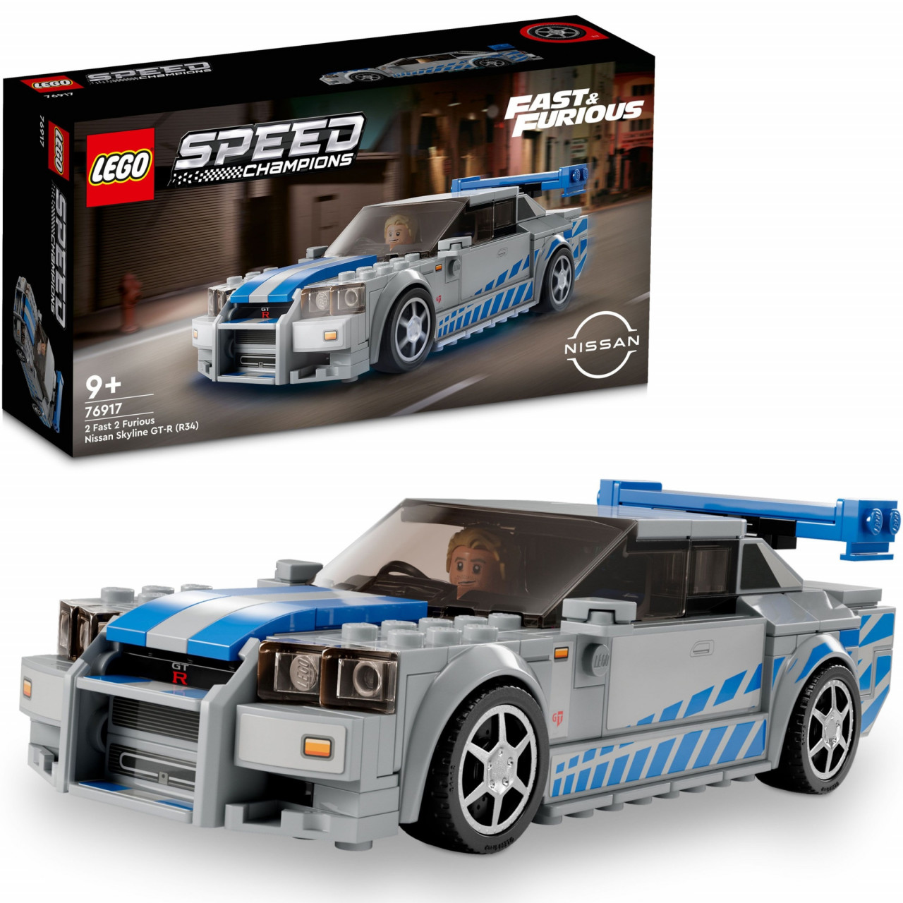 LEGO® Speed Champions - Nissan Skyline GT-R (R34) Mai furios, mai iute 76917, 319 piese - 1 | YEO