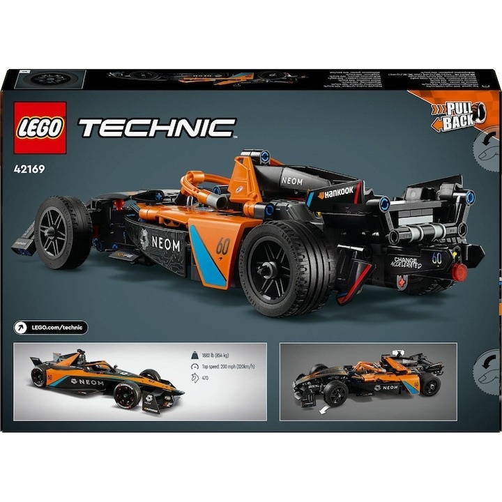 LEGO® Technic - Neom Mclaren Formula E race car 42169, 452 piese